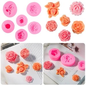 Roos Bloem Siliconen Mal 3D Reliëf Floraal DIY Bakken Decoratie Gereedschap Voor Fondant Chocolade Zeep Kaars Hars