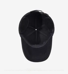Detail view of winter baseball cap with fleece lining and integrated ear protection