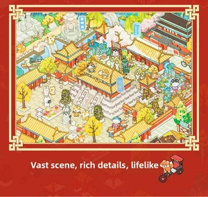Detailed 3D cartoon pet stickers featuring Beijing landmarks like Old Summer Palace