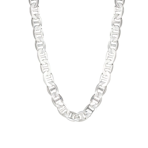 Classic silver S925 sterling silver mariner link necklace for women in punk style