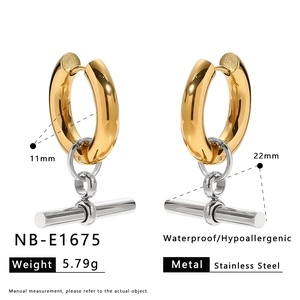 Detailed dimensions and specs for gold and silver waterproof stainless steel earrings