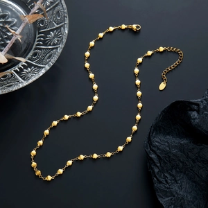 Minimalist 18K Gold Plated Stainless Steel Round Disc Sequin Geometric Necklace And Bracelet Elegant Jewelry For Women