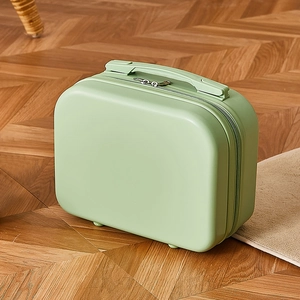 Mini 14 inch light green hardshell carry-on suitcase for makeup and gifts