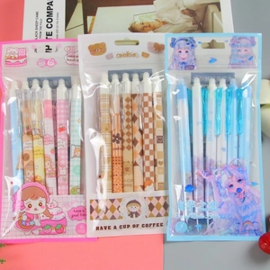 Retractable Erasable Gel Pens With ST Tip Blue Ink For School Office Cartoon Plastic Stationery