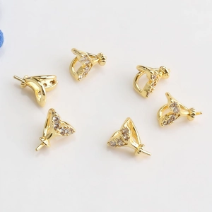Bélière en or 18 carats avec zircone pour pendentif perle et création bijoux
