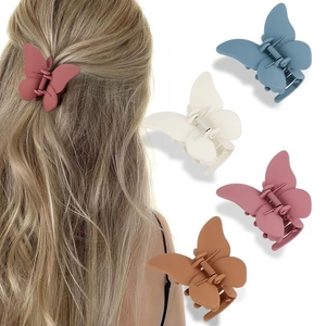 Pinces à cheveux papillon mates en cinq couleurs Morandi pour coiffure de femme