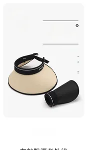 Visiera parasole pieghevole in paglia con design arrotolabile e protezione UPF 50+