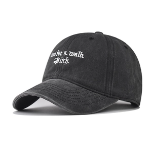 Washed Cotton Baseball Cap Distressed Embroidered Slogan Letter Vintage Dad Hat Adjustable Outdoor Sport Streetwear Unisex
