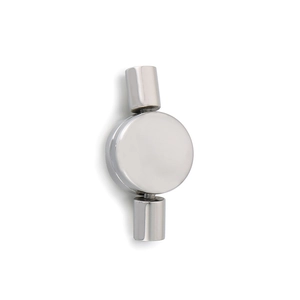 Fermoir cœur à rabat en acier titane poli pour cordon cuir 2.5mm création bijoux DIY