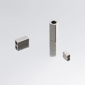 Polished stainless steel rectangular spacer beads for DIY jewelry with hole detail