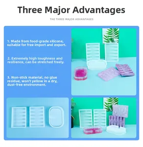 Detailed view of high-toughness non-stick silicone soap dish molds with resin crafts