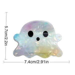 Pince à cheveux fantôme aurore avec design ludique, largeur 7,4 cm et hauteur 5,7 cm