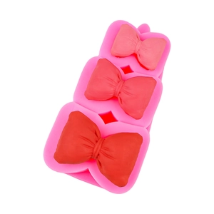 3D bow silicone mold with three sizes for DIY fondant, resin, and candle making