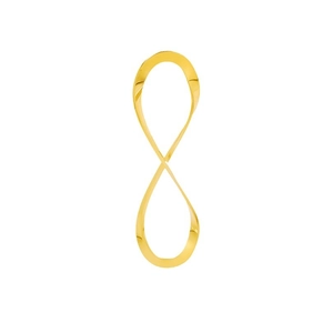 Gold stainless steel infinity symbol pendant with high polish finish for minimalist jewelry