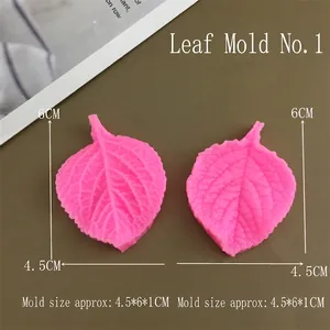 Detailed macro view of food-grade silicone molds featuring realistic leaf vein textures