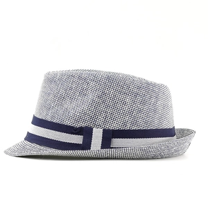 Sombrero de paja de verano para hombre con banda azul para protección solar y playa