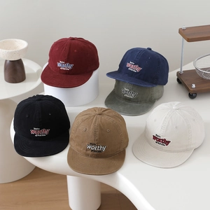 Chapeau Hip Hop Pour Enfants En Coton Lavé Avec Broderie Bord Plat Casquette Streetwear Pour Garçons Filles