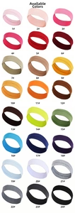 Grid layout showing 24 colors of elastic seamless sweatbands for running and yoga