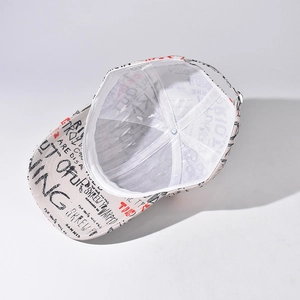 Unisex baseball cap with graffiti print in off-white featuring street style patterns