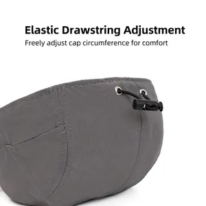 Sistema con coulisse regolabile sul cappello da baseball grigio traspirante da esterno