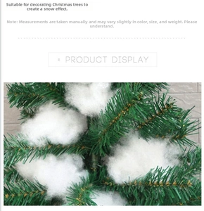 Macro detail of artificial white snow cotton fluff for Christmas tree decoration