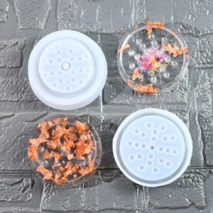 Stampo in silicone per tritatutto in resina con fiori secchi e foglia d'oro DIY