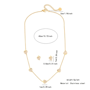 Détail des dimensions du collier cœur avec chaîne de 40cm et poids en acier de 5g