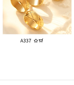 Detailed close-up of gold rings with quilted texture and high mirror polish finish