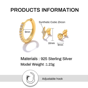 Detailed specs for 925 sterling silver earring set with dimensions and material info
