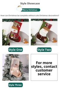 Detailed view of three 3D Christmas stockings featuring Santa, Snowman and Reindeer motifs