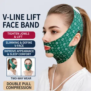 Masque de levage facial élastique en V pour le contour du visage avec motifs de trèfles