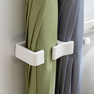 Wall-mounted white plastic umbrella holder with strong adhesive for long umbrellas