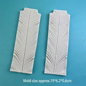 3D swan feather textured silicone mold for fondant cake and chocolate 19x6.2x0.6cm