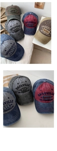 Detailed collection of vintage washed cotton baseball caps with BROSVILLE embroidery