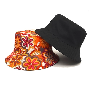 Women floral and black bucket hats for sun protection and outdoor fashion style