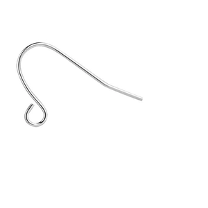 Single silver 316 stainless steel earring hook for DIY jewelry making on white background