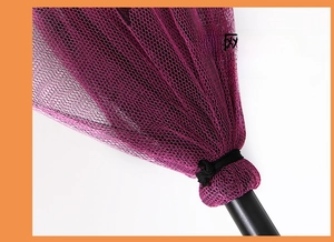 Detail of purple mesh witch broom showing translucent honeycomb texture and mesh design