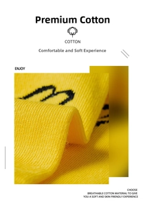 Close-up of bright yellow breathable cotton knit fabric with soft vertical textures