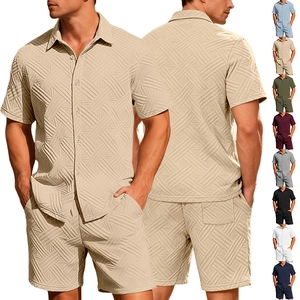 Ensemble chemise et short en maille pour homme kaki avec diverses options de couleurs