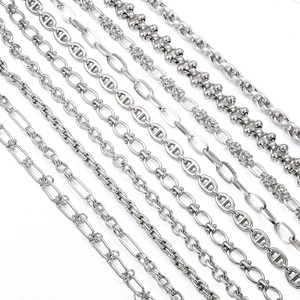Sélection de chaînes en acier inoxydable argenté pour la fabrication de bijoux DIY