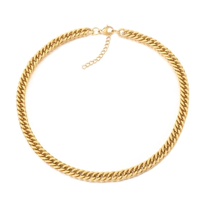 Minimalist gold Cuban link chain necklace with lobster clasp for daily wear