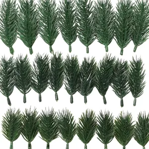 Artificial green pine needles branches for Christmas DIY floral arrangement decor
