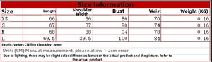 Size chart for animal print layered blouse with CM and KG measurements from XS to L