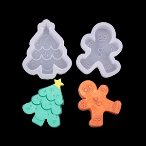 Christmas tree and gingerbread man silicone mold for candles and chocolate desserts