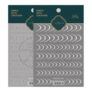 French gradient 5D embossed nail stickers set with TS-303 and TS-304 minimalist designs
