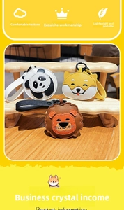 Detailed view of leather panda, dog, and lion keychains with wrist straps on a wooden shelf