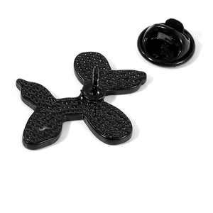 Cute black metal balloon dog dachshund brooch pin for bags and clothes accessories