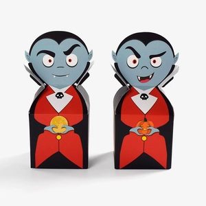 Halloween vampire candy gift boxes set with dracula pumpkin and moon designs