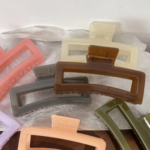 Large rectangular jelly color hair claws in various shades for thick hair styling