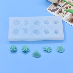 10-cavity lotus and leaf silicone mold for DIY cake baking and handcrafted resin art